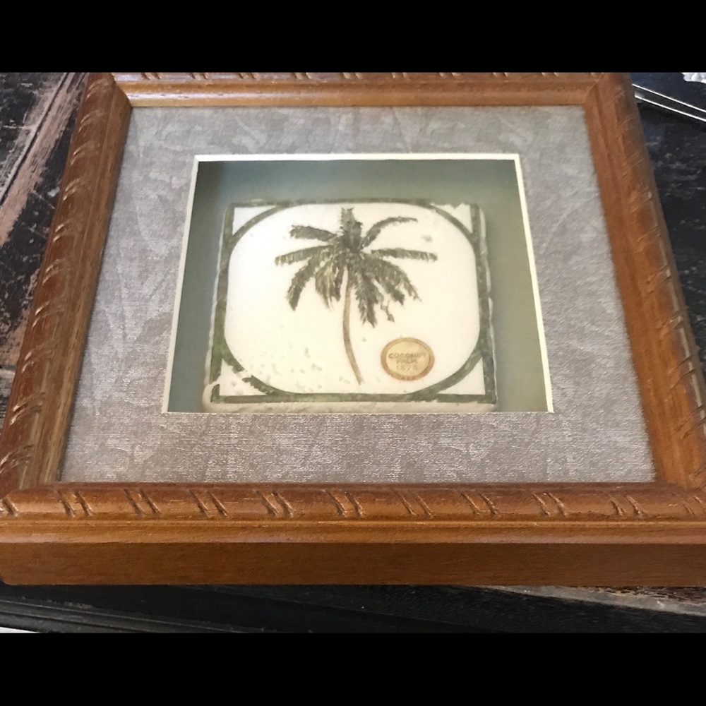 Framed & Mounted Palm Tile